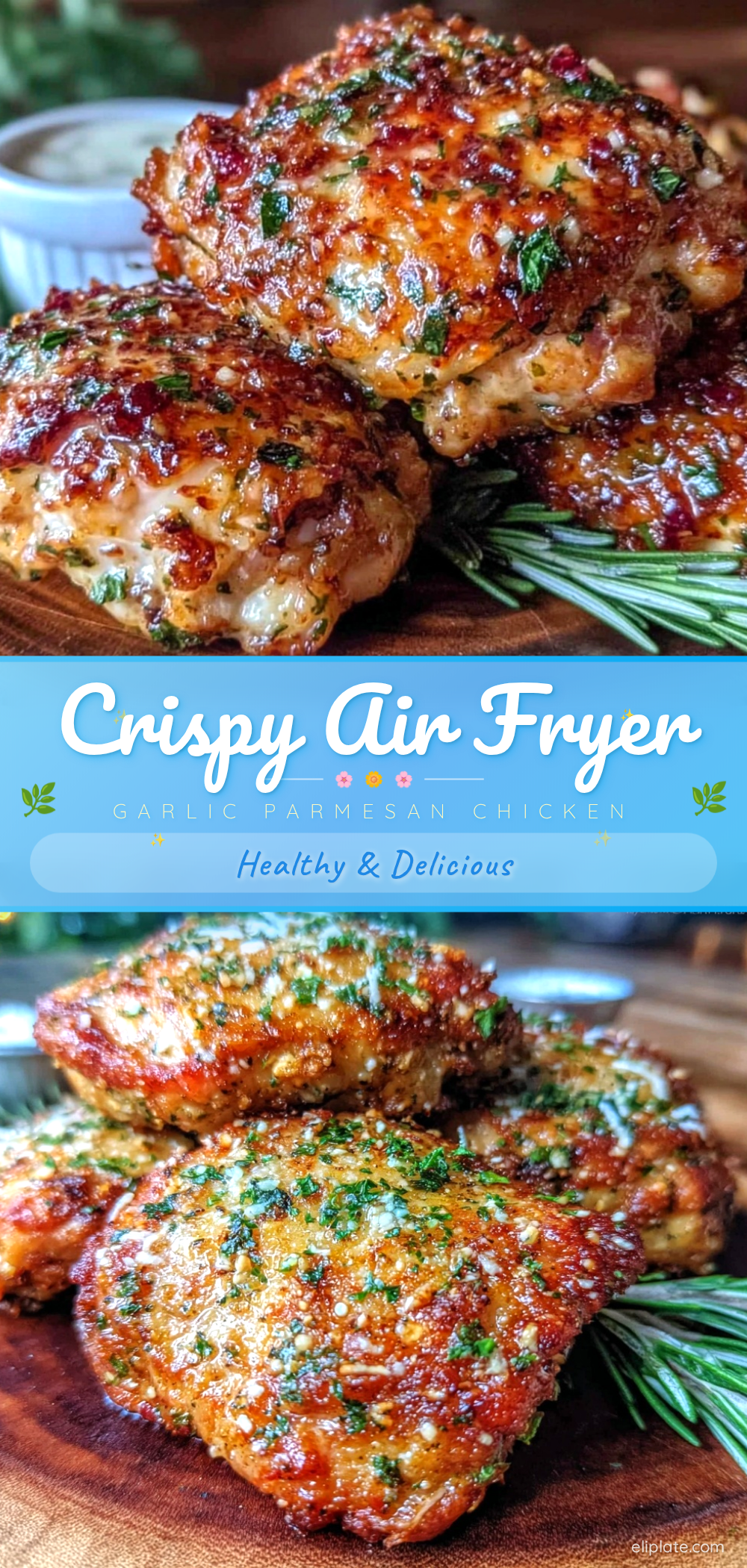 crispy air fryer garlic parmesan chicken thighs recipe