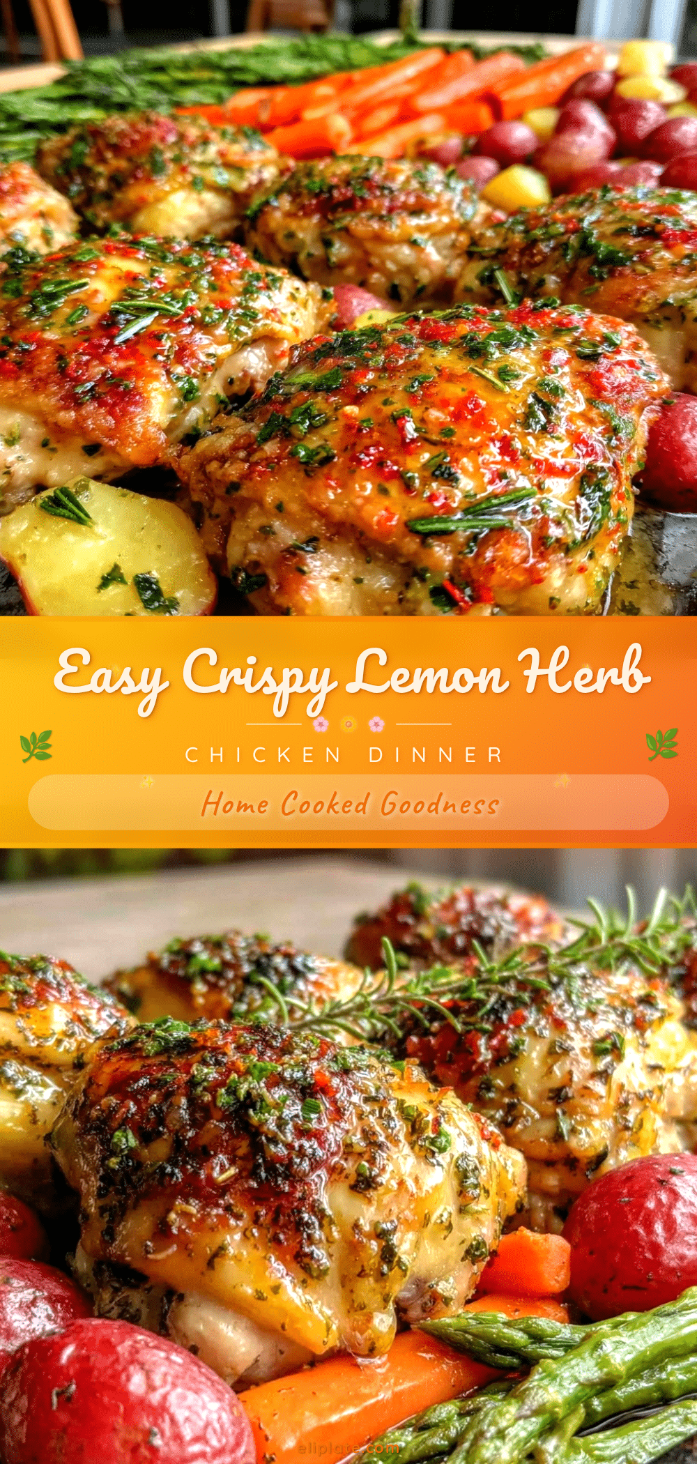 crispy sheet pan lemon herb chicken recipe