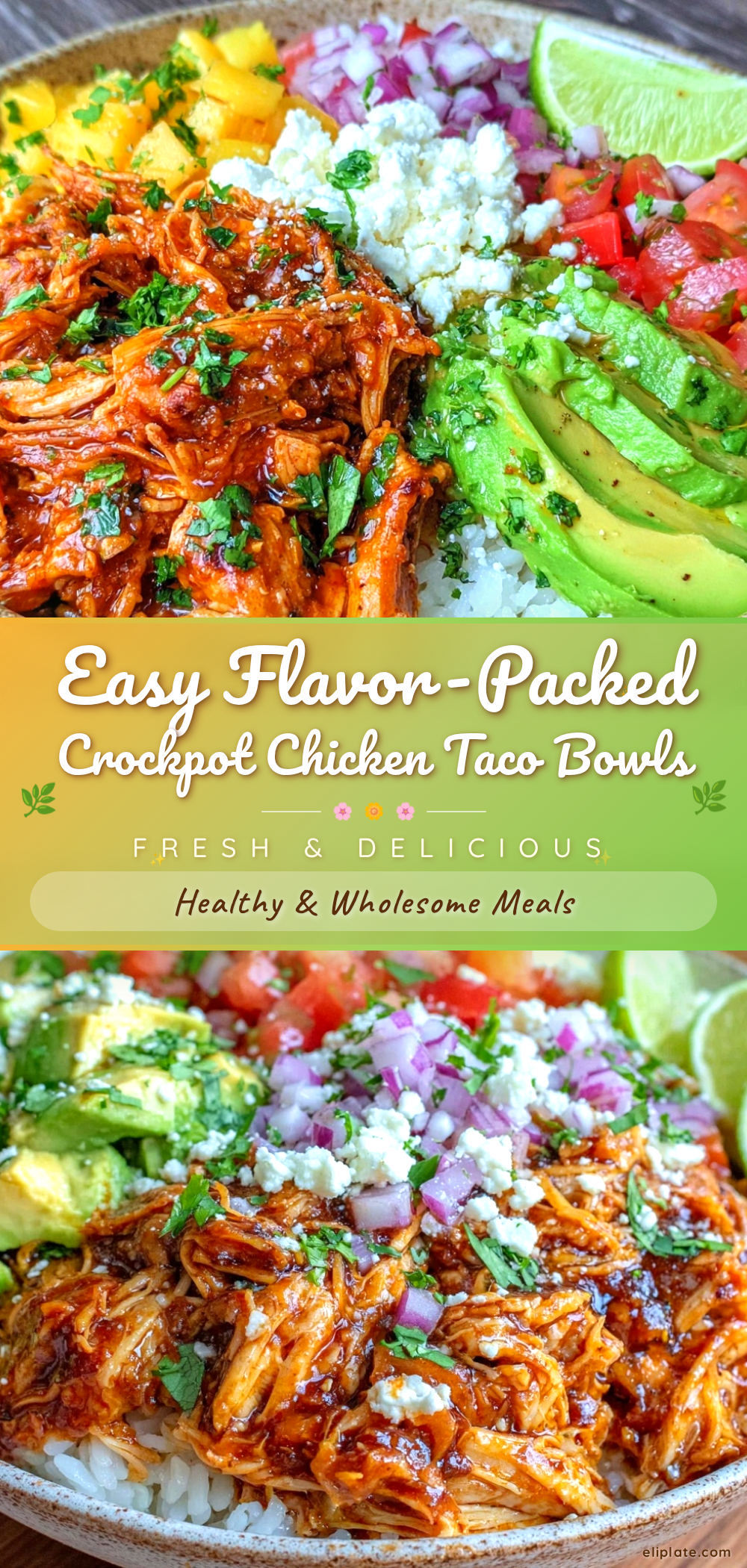 crockpot chicken taco bowls recipe