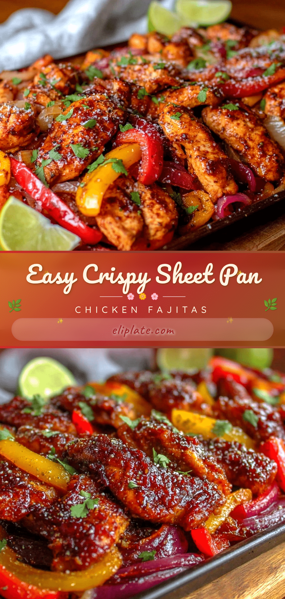 easy crispy sheet pan chicken fajitas recipe