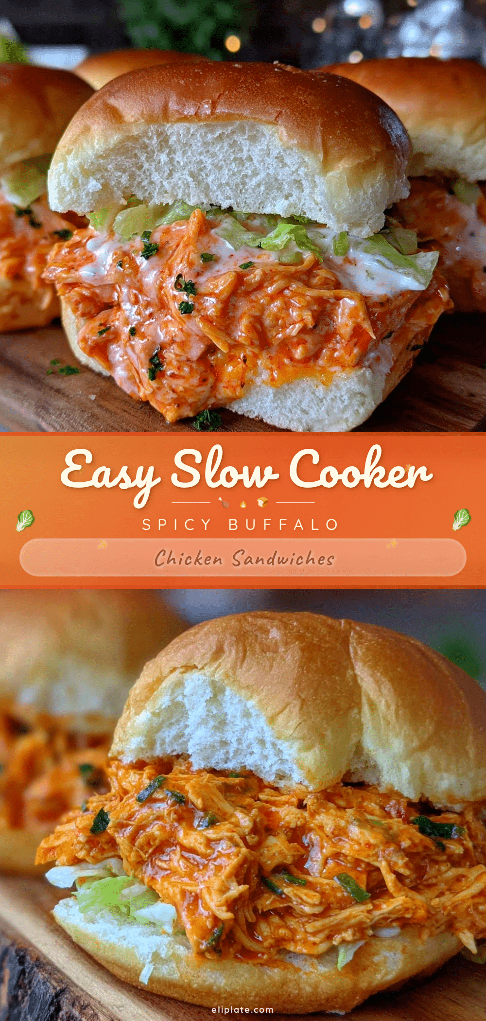 slow cooker buffalo chicken sandwiches recipe