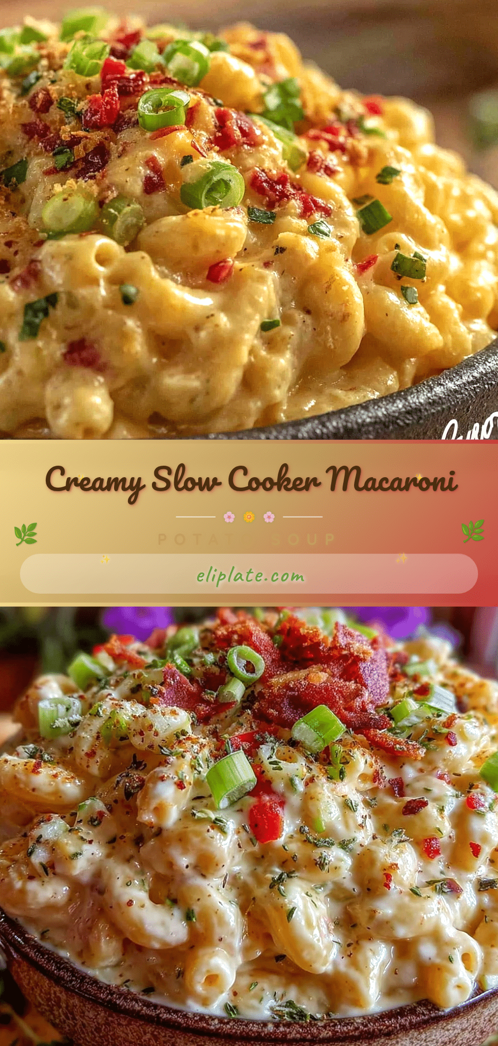 creamy slow cooker macaroni potato soup recipe