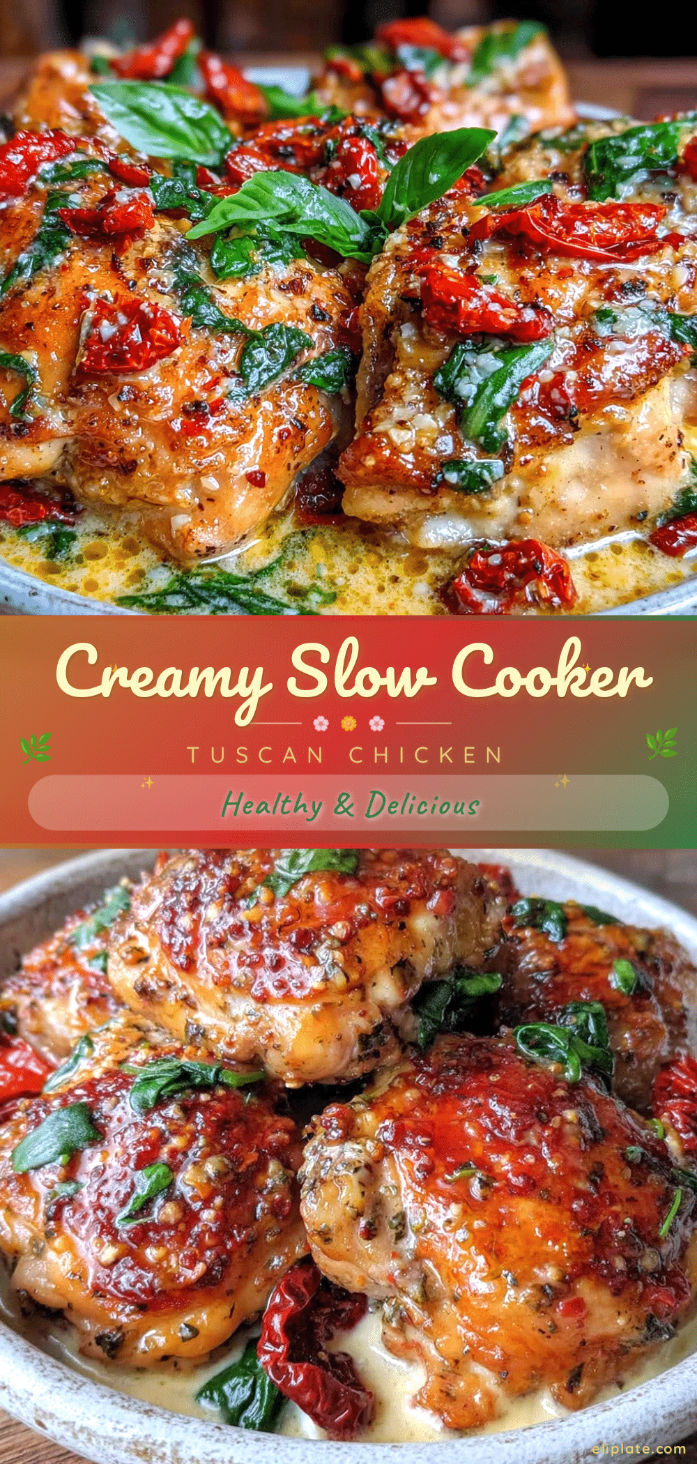 creamy slow cooker tuscan chicken recipe
