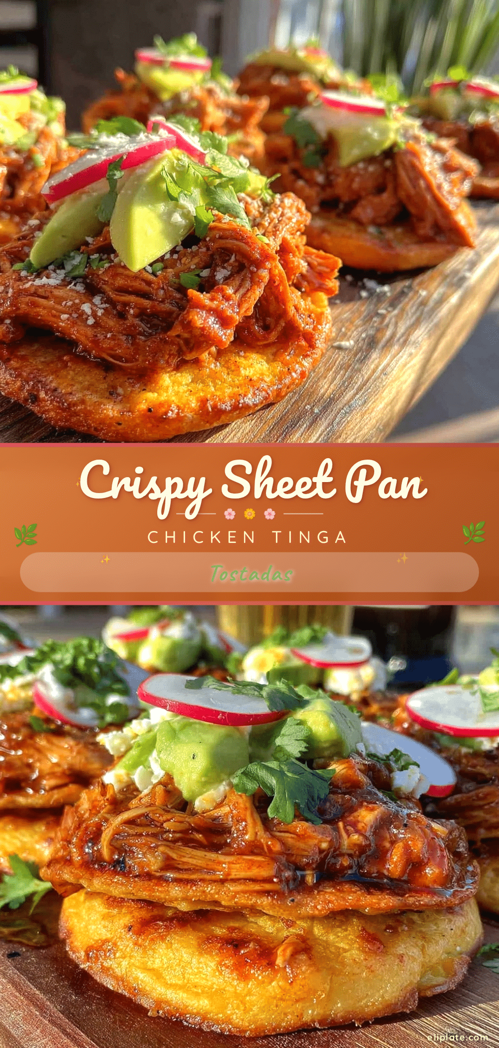 crispy sheet pan chicken tinga tostadas recipe