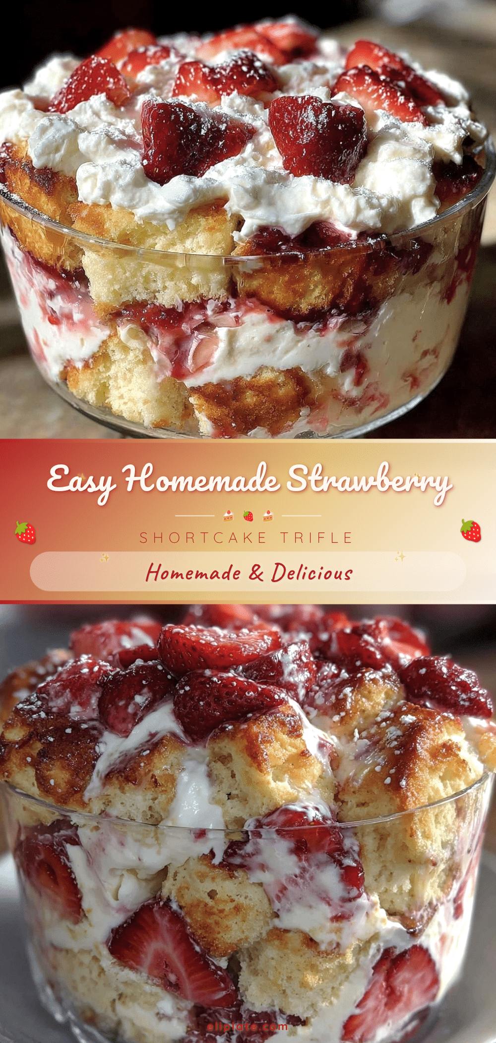 easy homemade strawberry shortcake trifle recipe