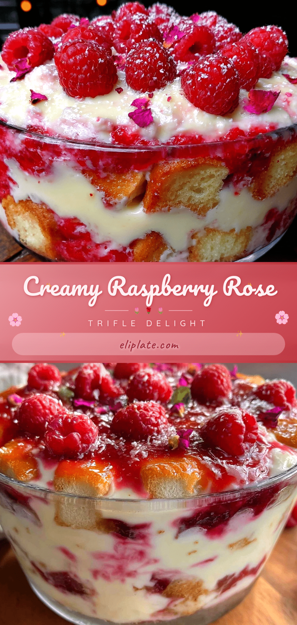 Elegant Raspberry Rose Trifle recipe