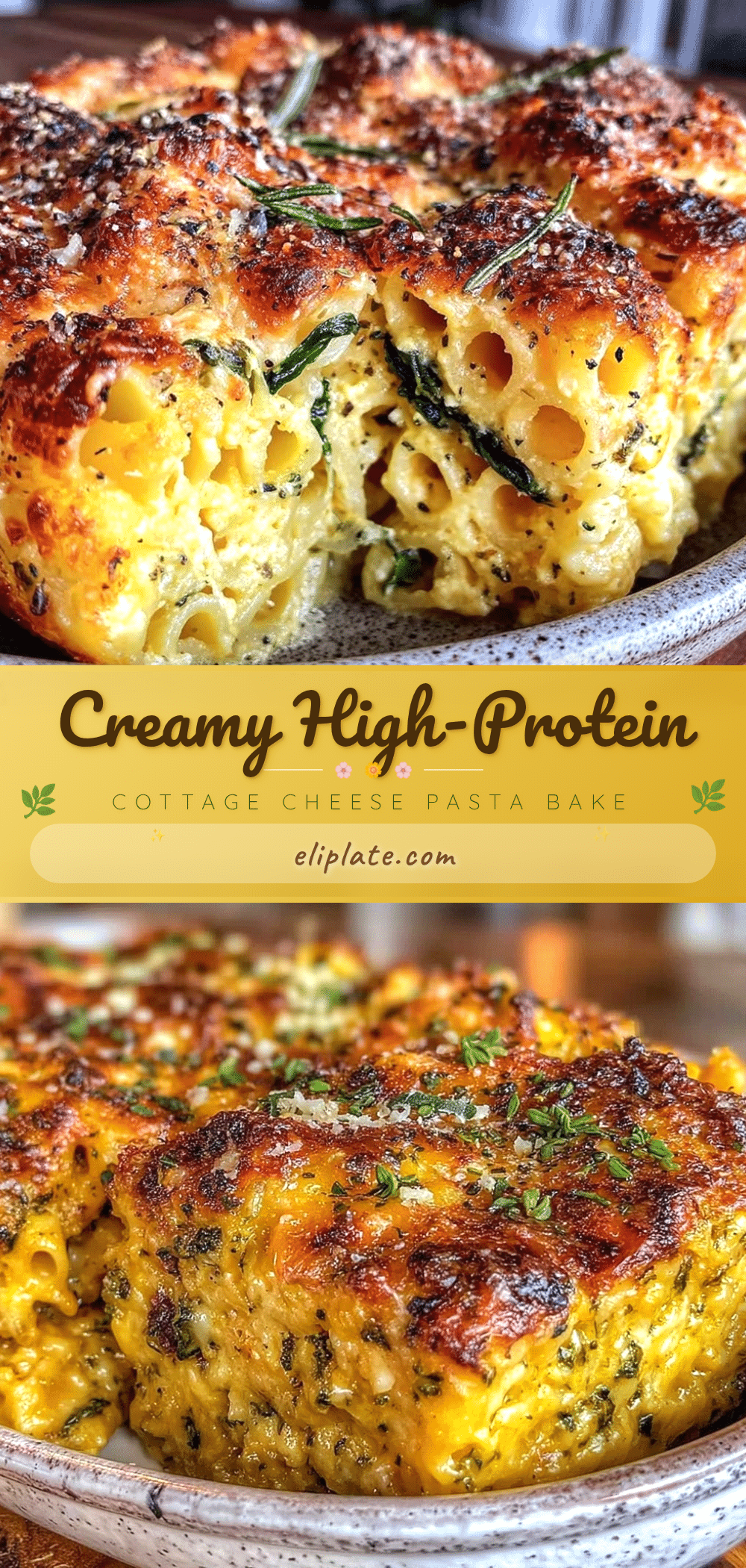 high-protein cottage cheese pasta bake recipe