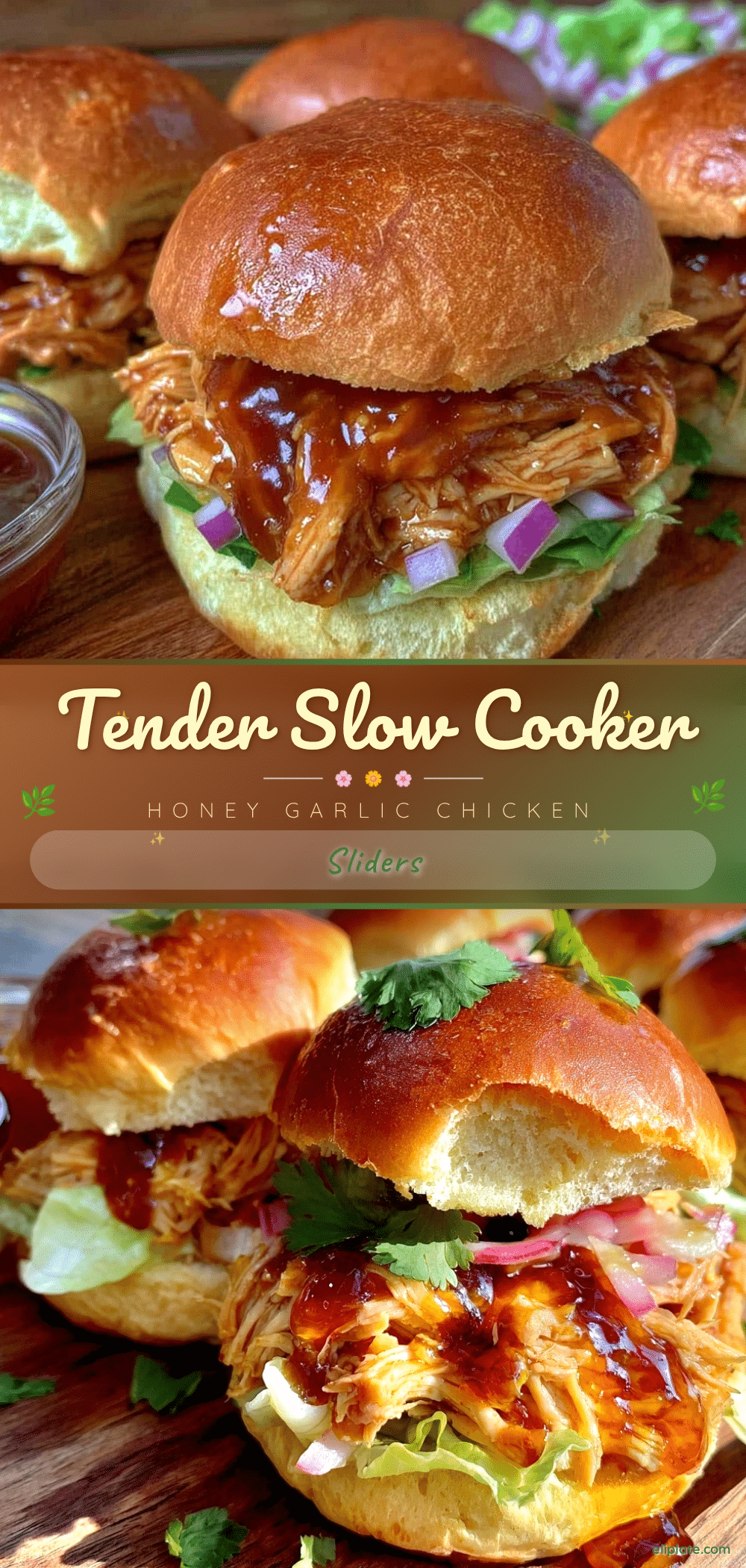 slow cooker honey garlic pulled chicken sliders recipe