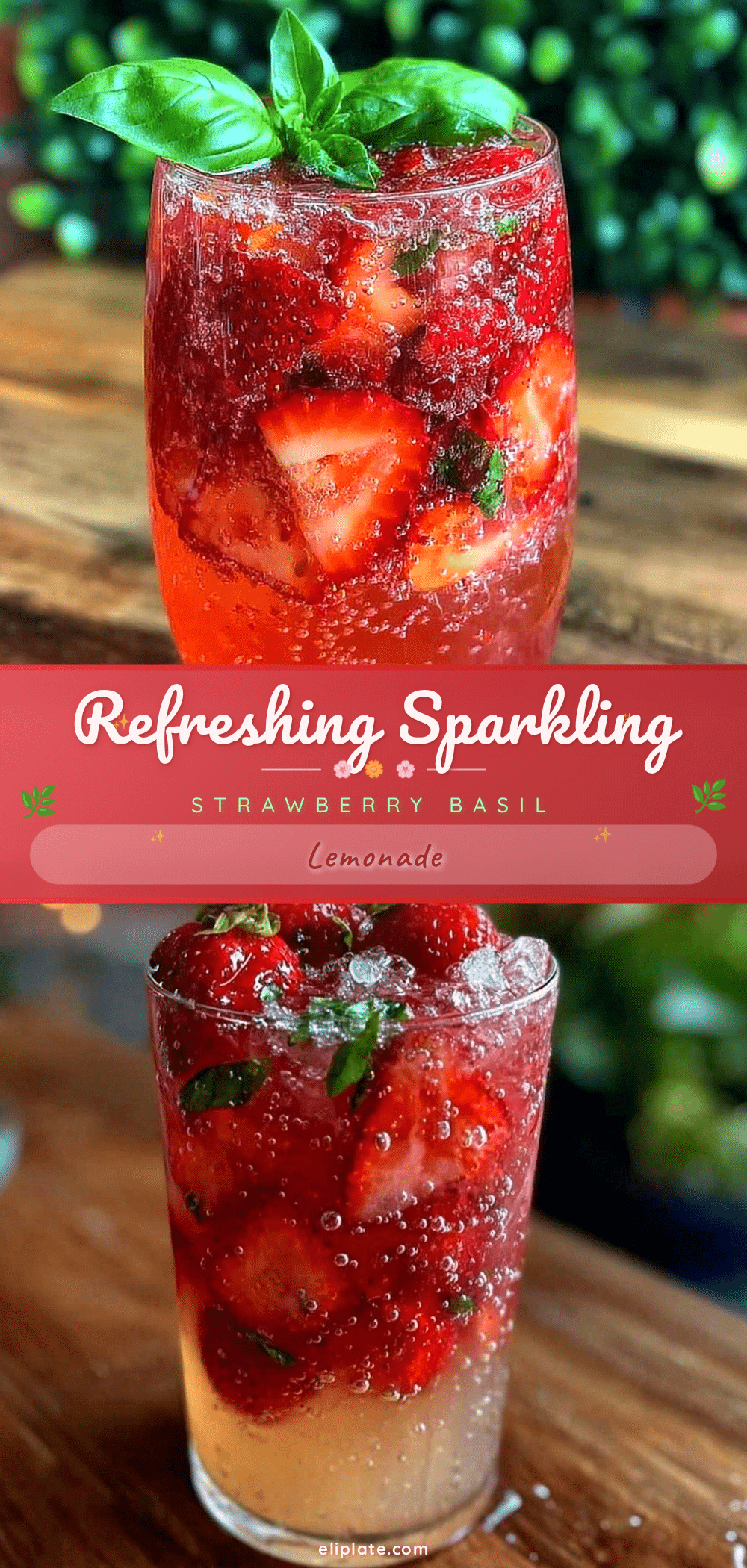 strawberry basil lemonade sparkling mocktail recipe