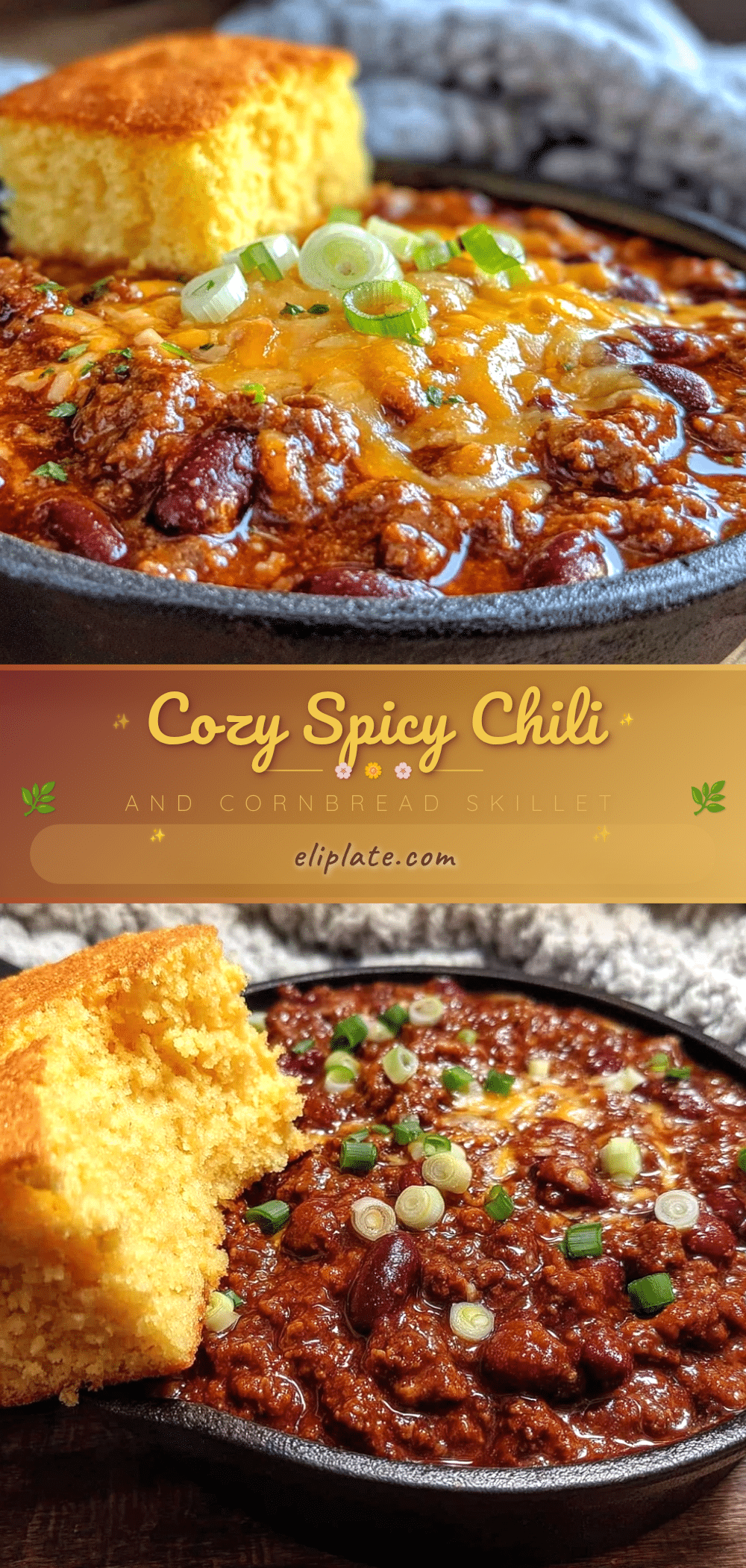 cozy chili and cornbread skillet recipe recipe