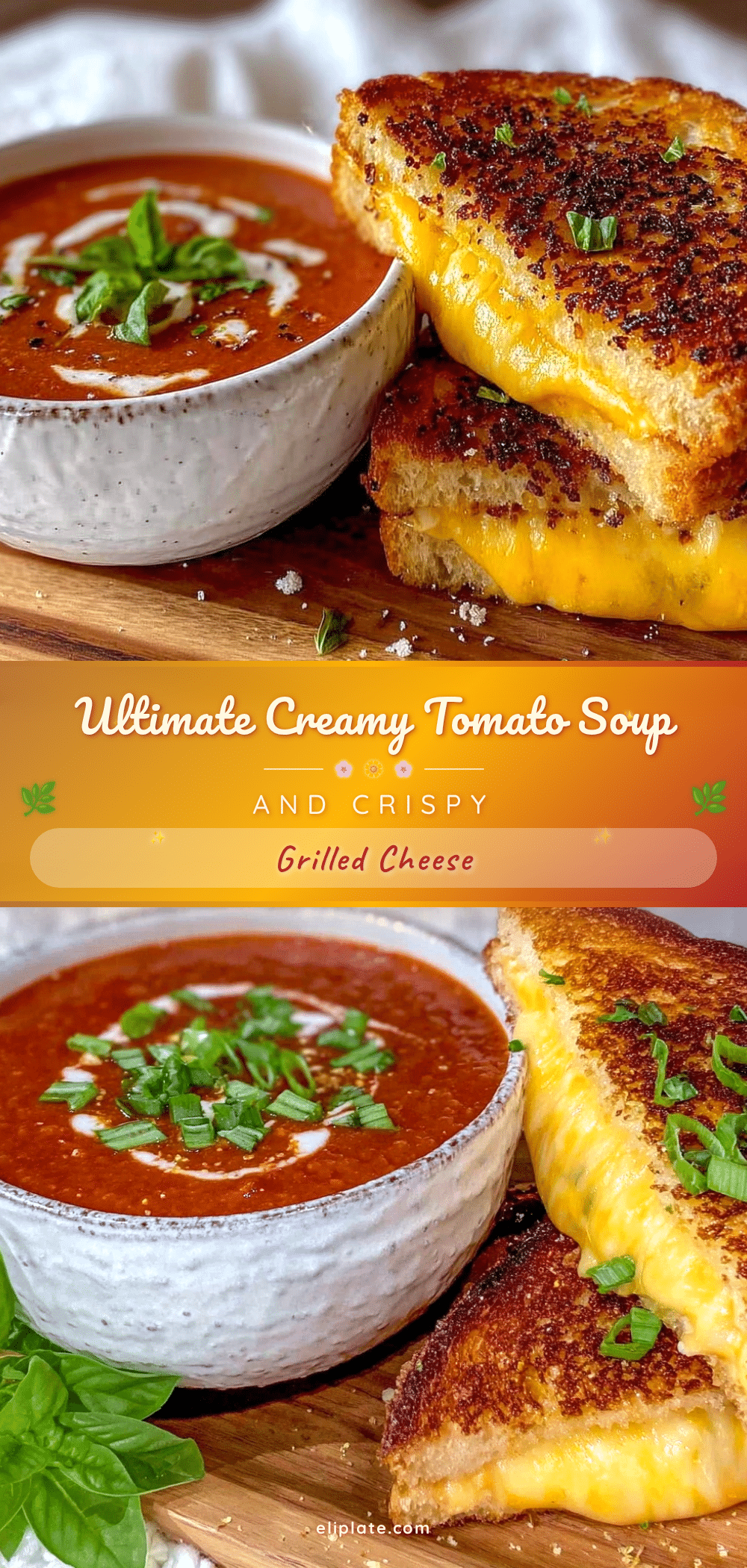 creamy tomato soup and crispy grilled cheese recipe