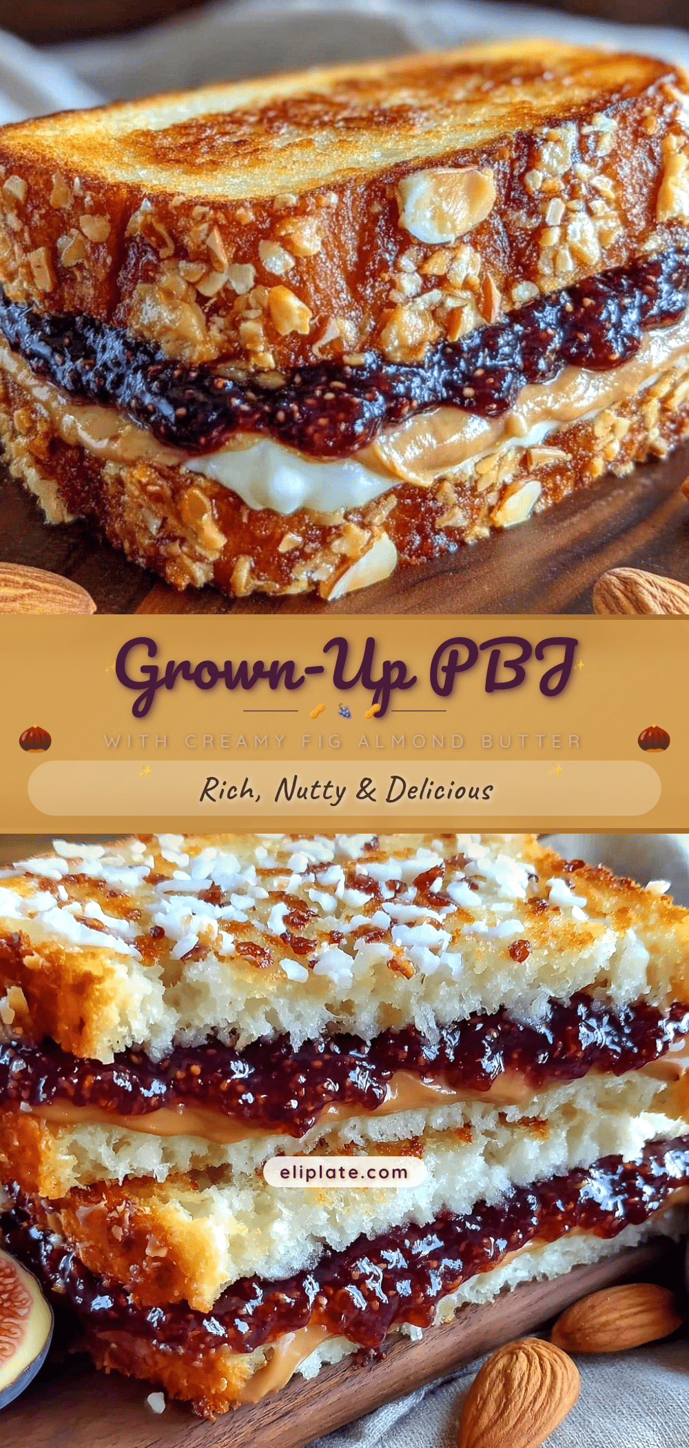 grown-up PBJ with fig jam almond butter on sourdough recipe