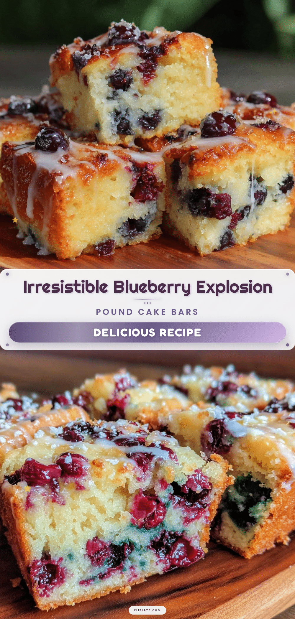 Blueberry Explosion Pound Cake Bars recipe