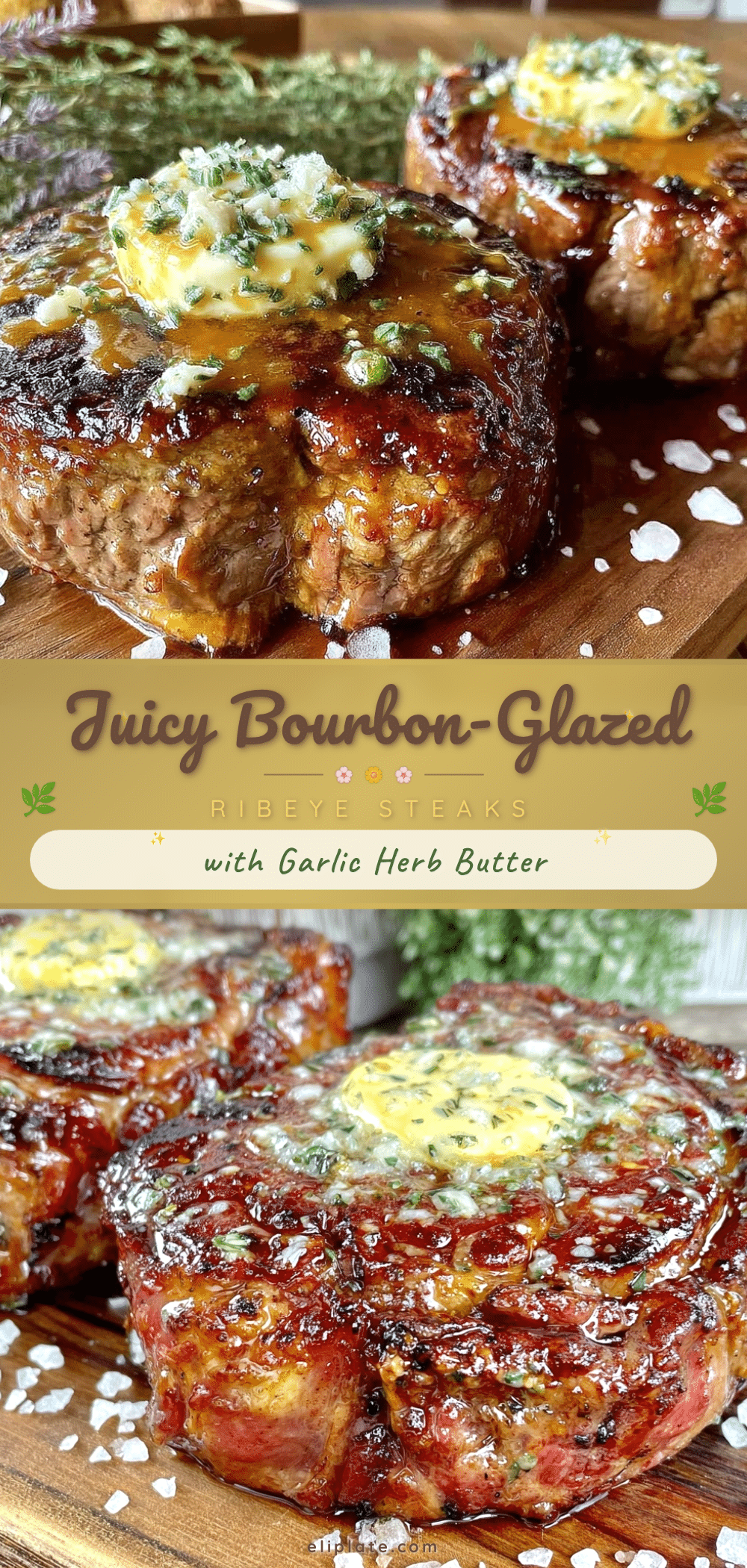 bourbon-glazed ribeye steaks recipe