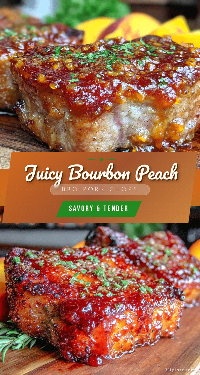 bourbon peach bbq glazed pork chops recipe