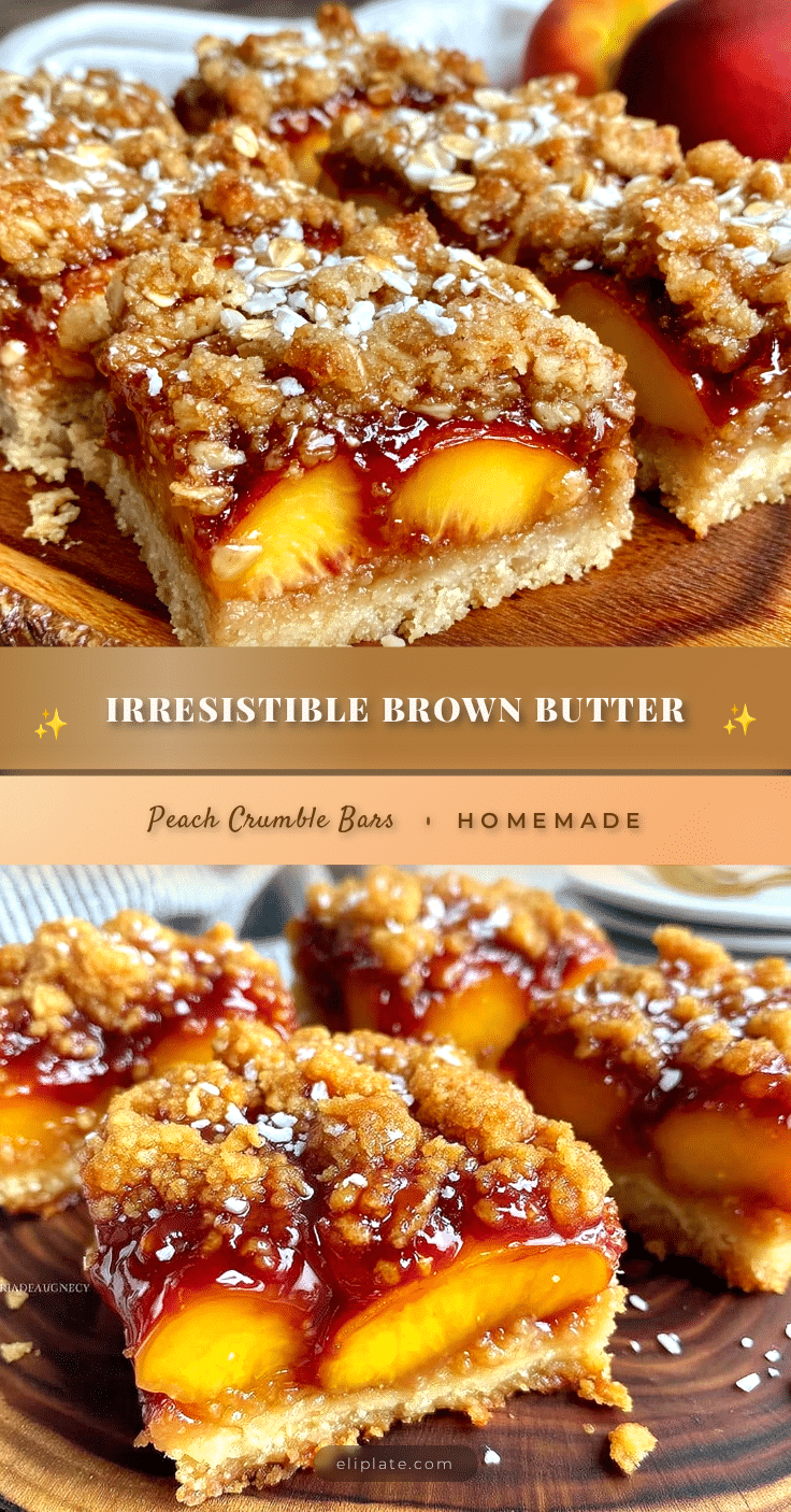 brown butter peach crumble bars recipe