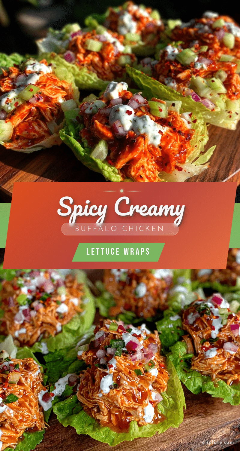 Buffalo Chicken Salad Lettuce Wraps recipe