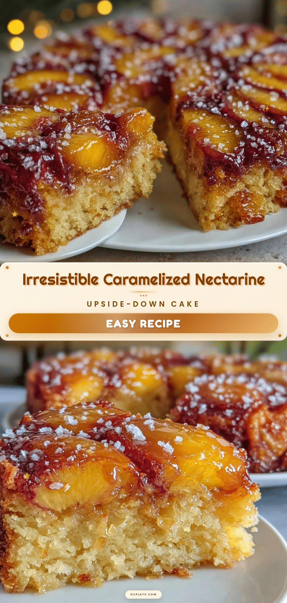 caramelized nectarine upside-down cake recipe