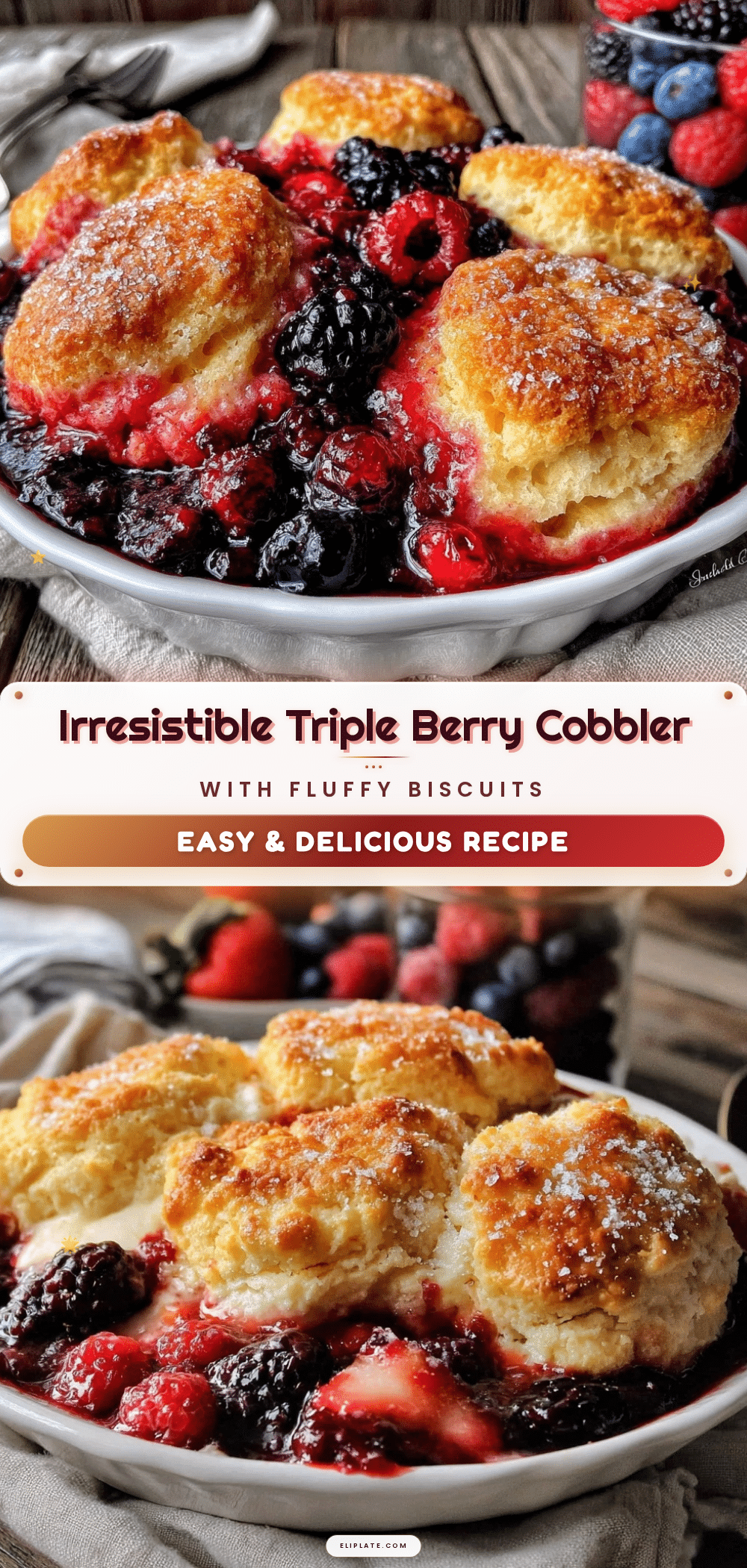 cozy triple berry cobbler recipe