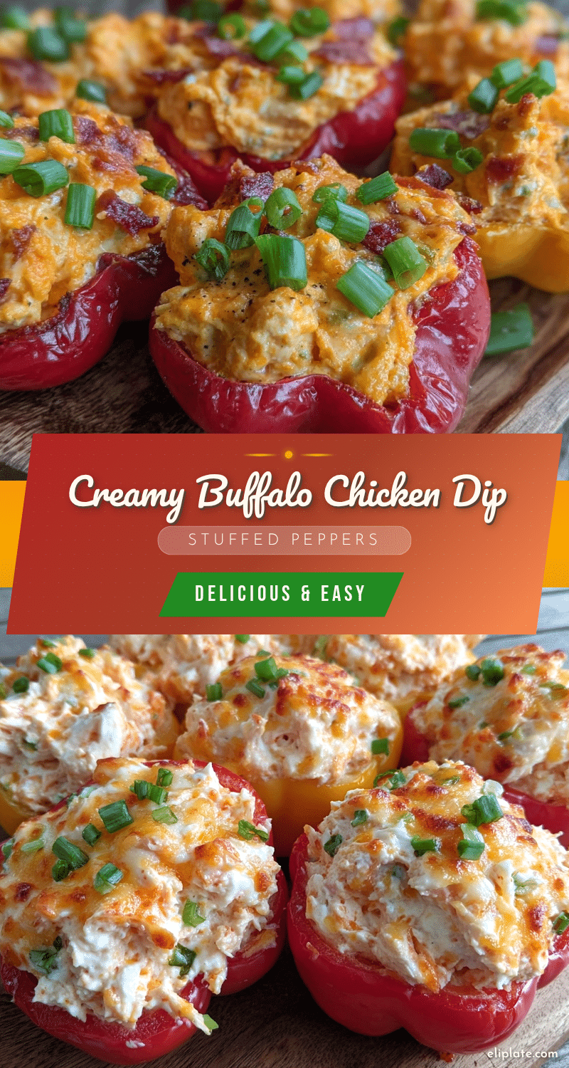 creamy buffalo chicken dip stuffed mini peppers recipe
