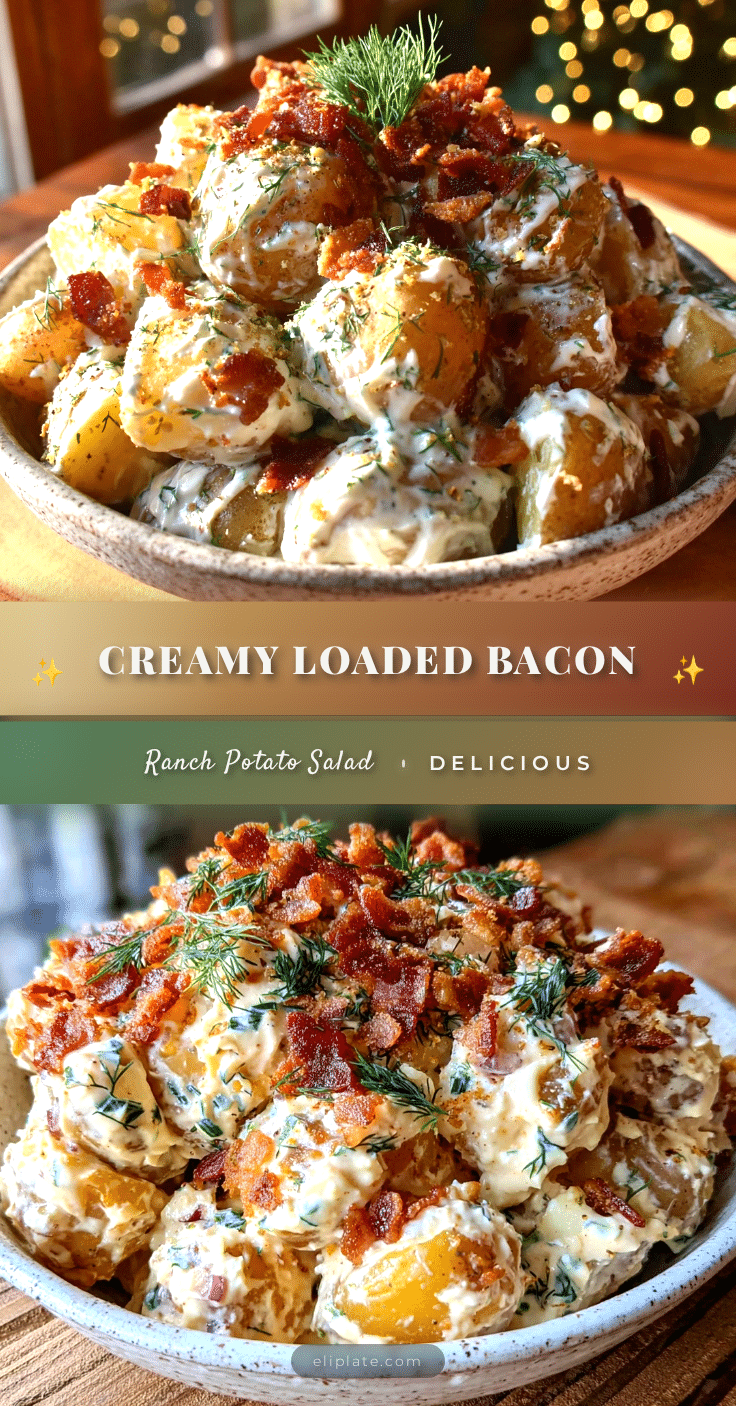 creamy loaded bacon ranch potato salad recipe