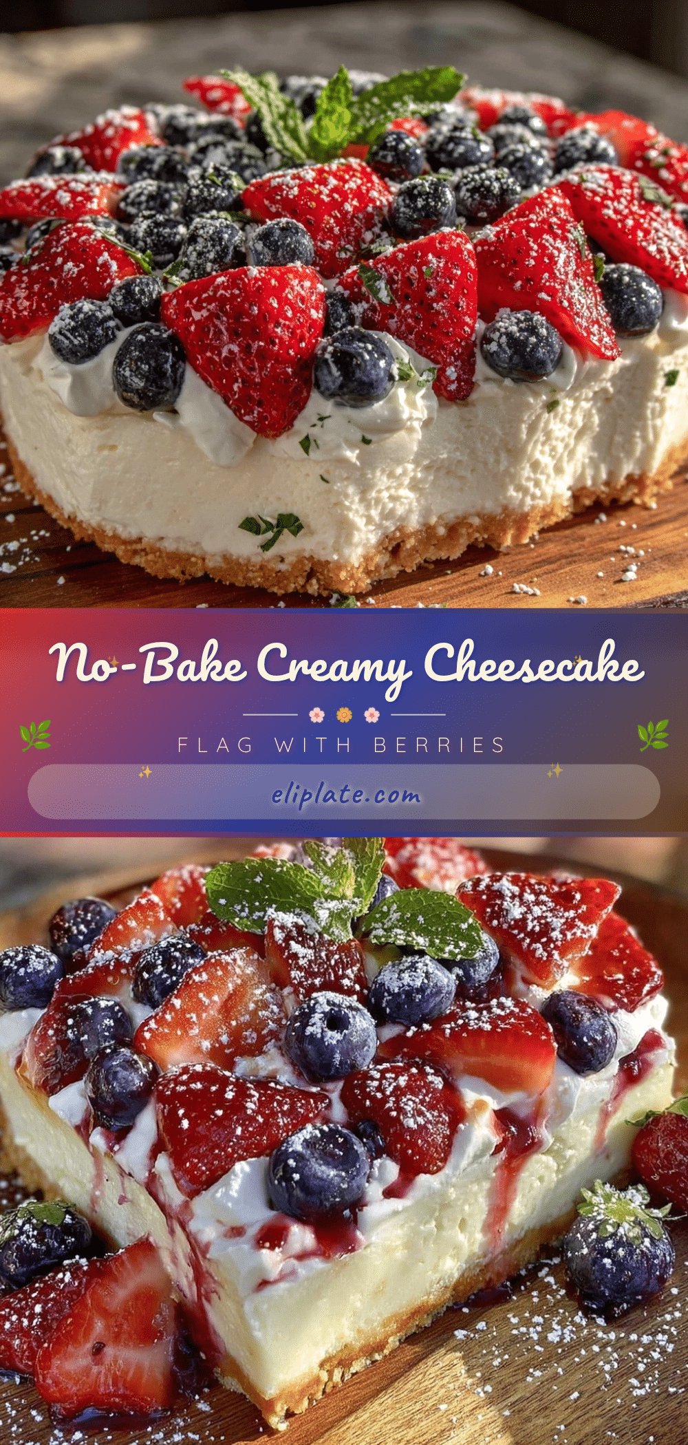 creamy no-bake cheesecake flag recipe