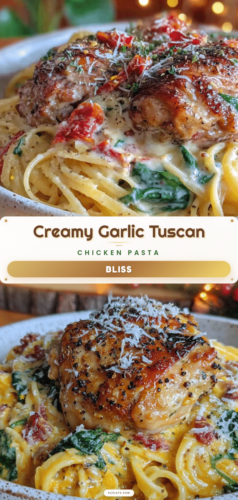 creamy one-pot garlic Tuscan chicken pasta recipe