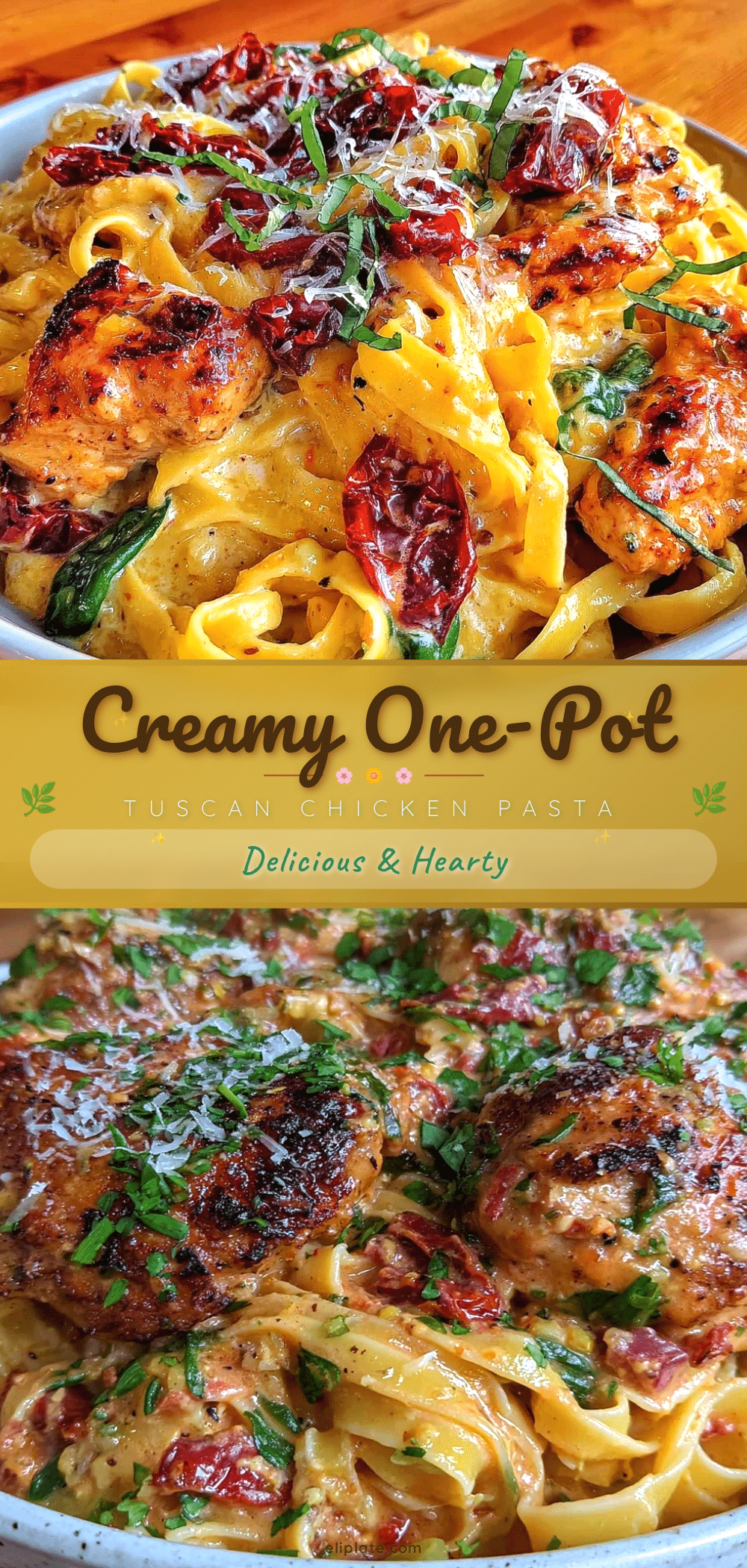 creamy one-pot tuscan chicken pasta recipe