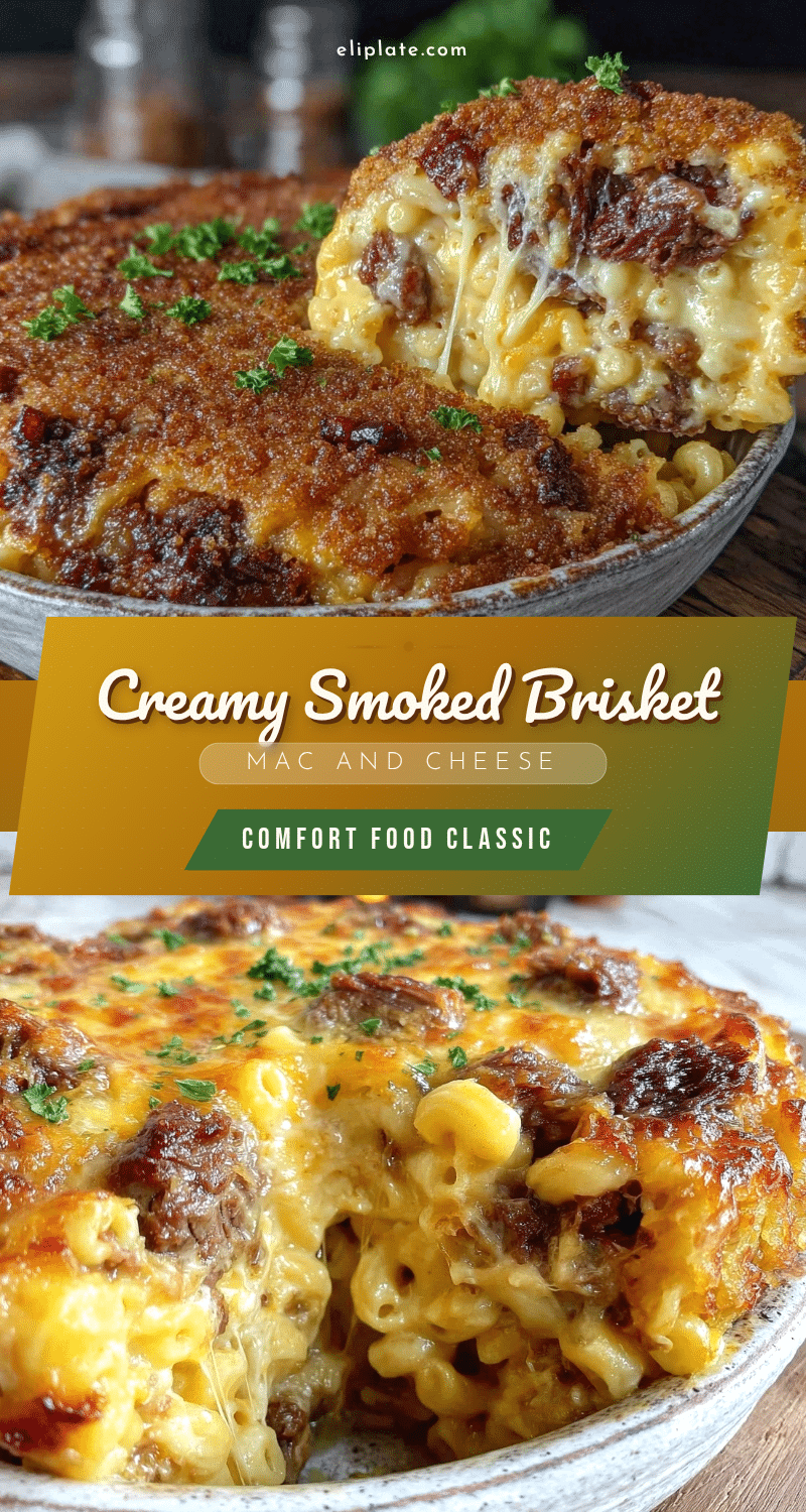 creamy smoked brisket mac and cheese casserole recipe