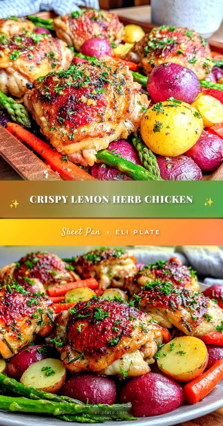 crispy sheet pan lemon herb chicken thighs recipe