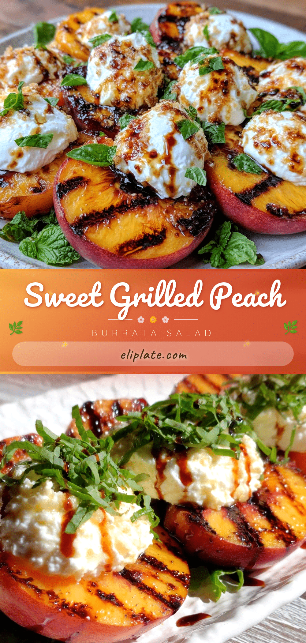 fresh grilled peach and burrata salad recipe