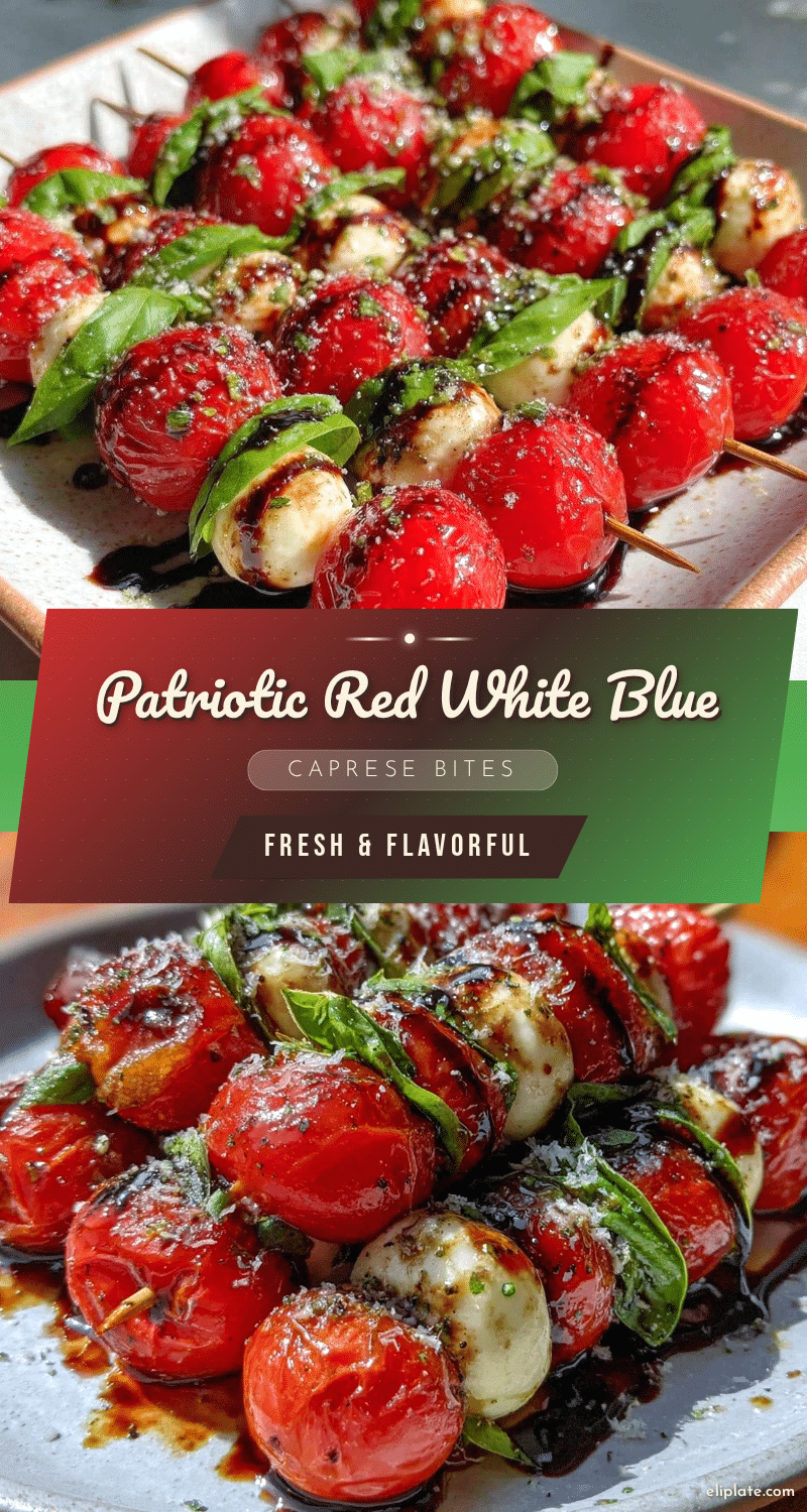 fresh red white and blue caprese skewers recipe