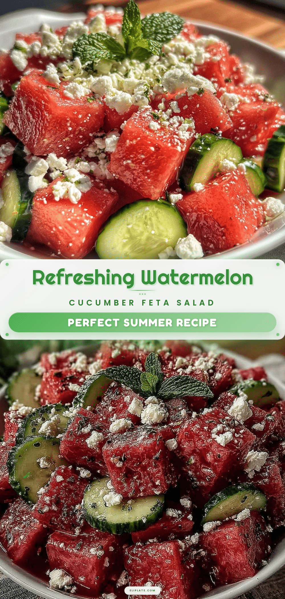 fresh watermelon cucumber feta salad recipe