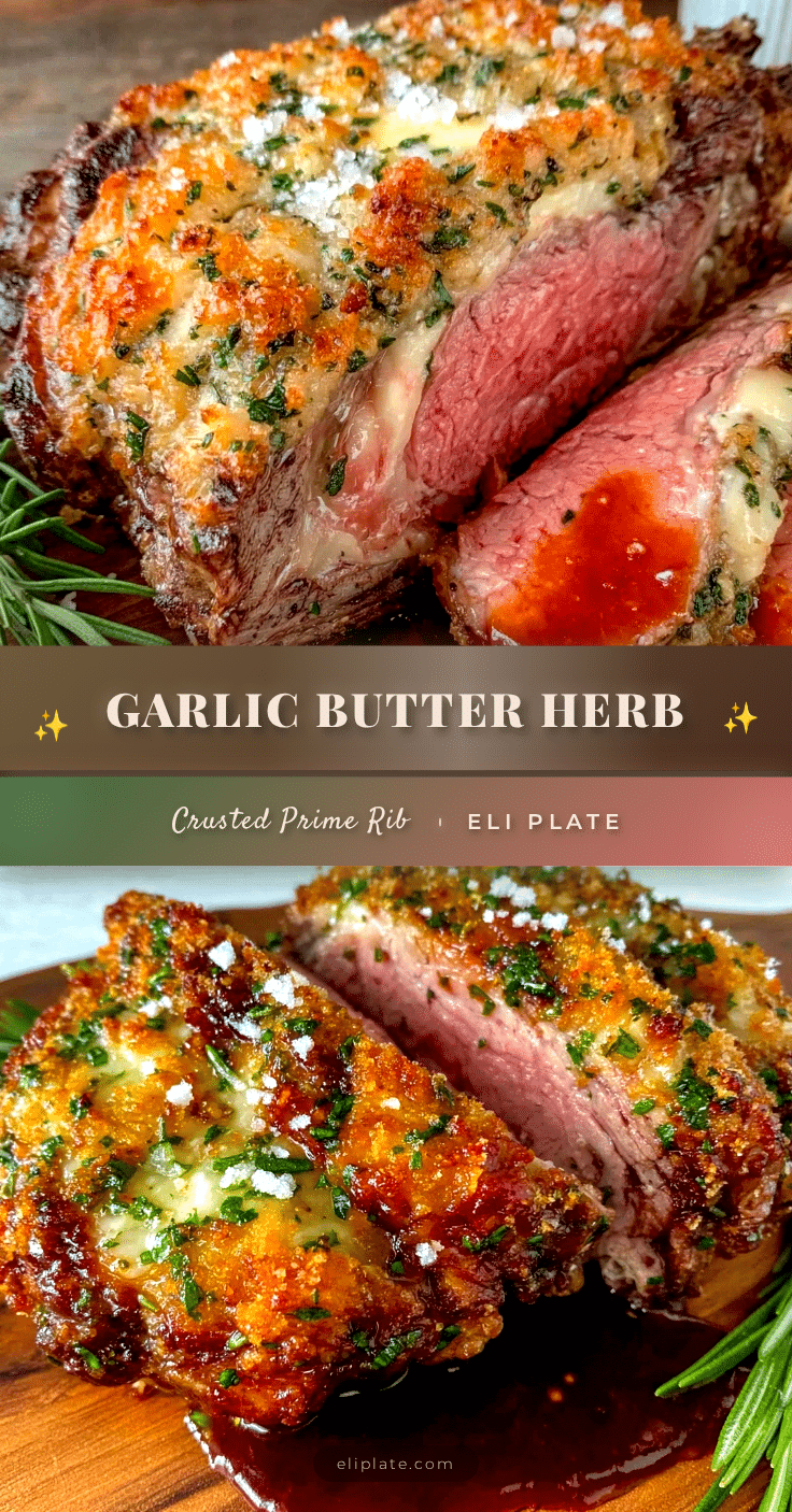 garlic butter herb crusted prime rib recipe