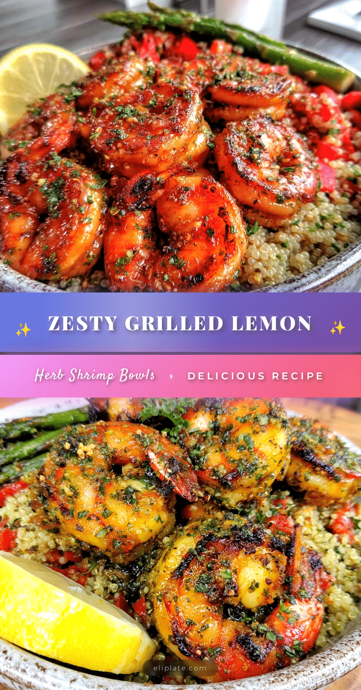 grilled lemon herb shrimp bowls recipe