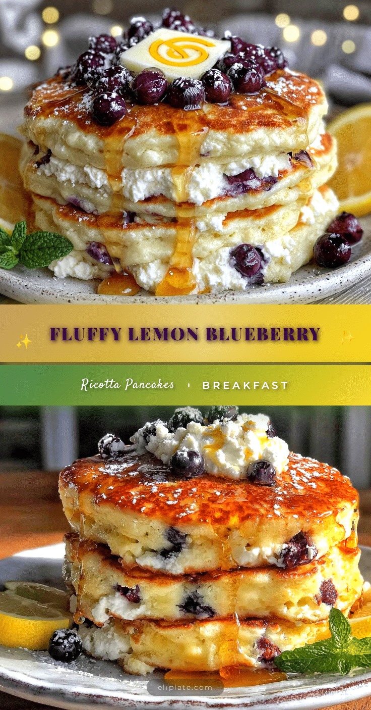 lemon blueberry ricotta pancakes recipe
