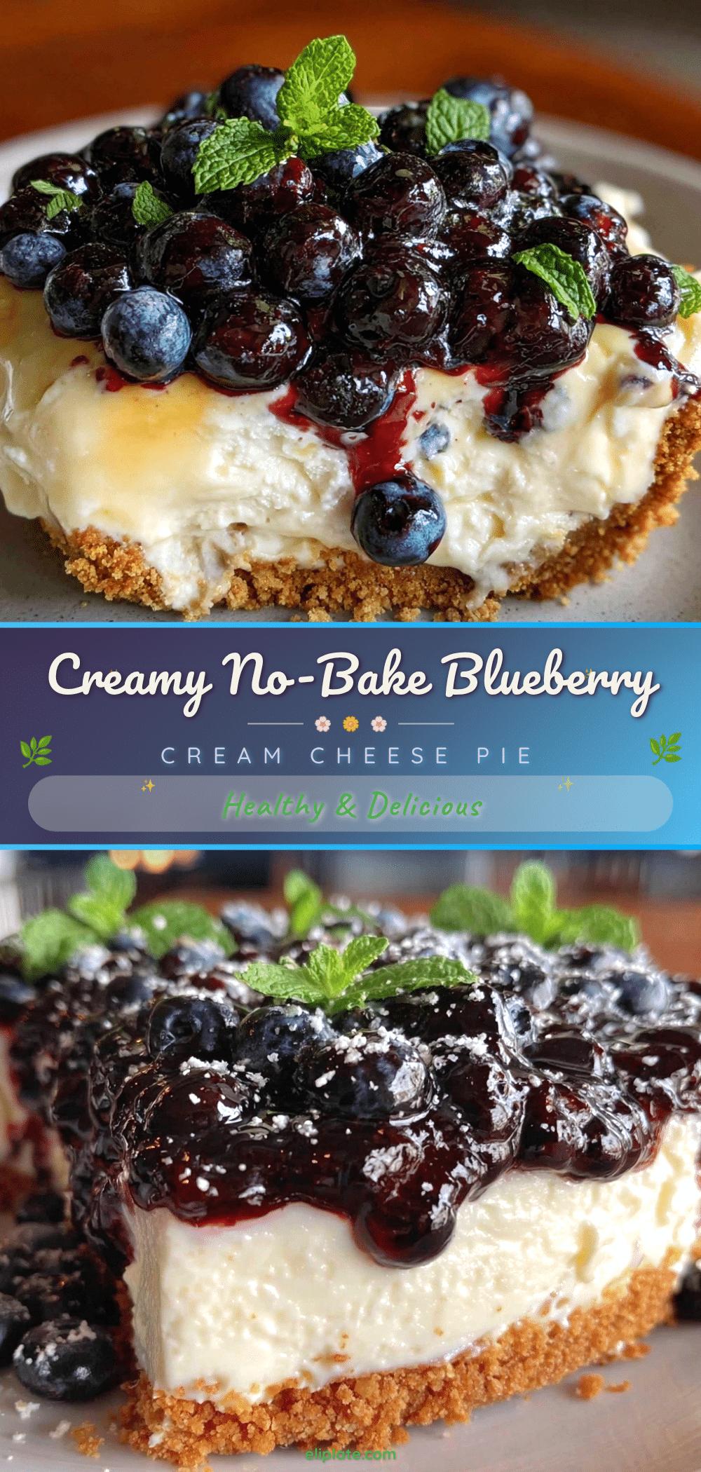 no bake blueberry cream cheese pie recipe