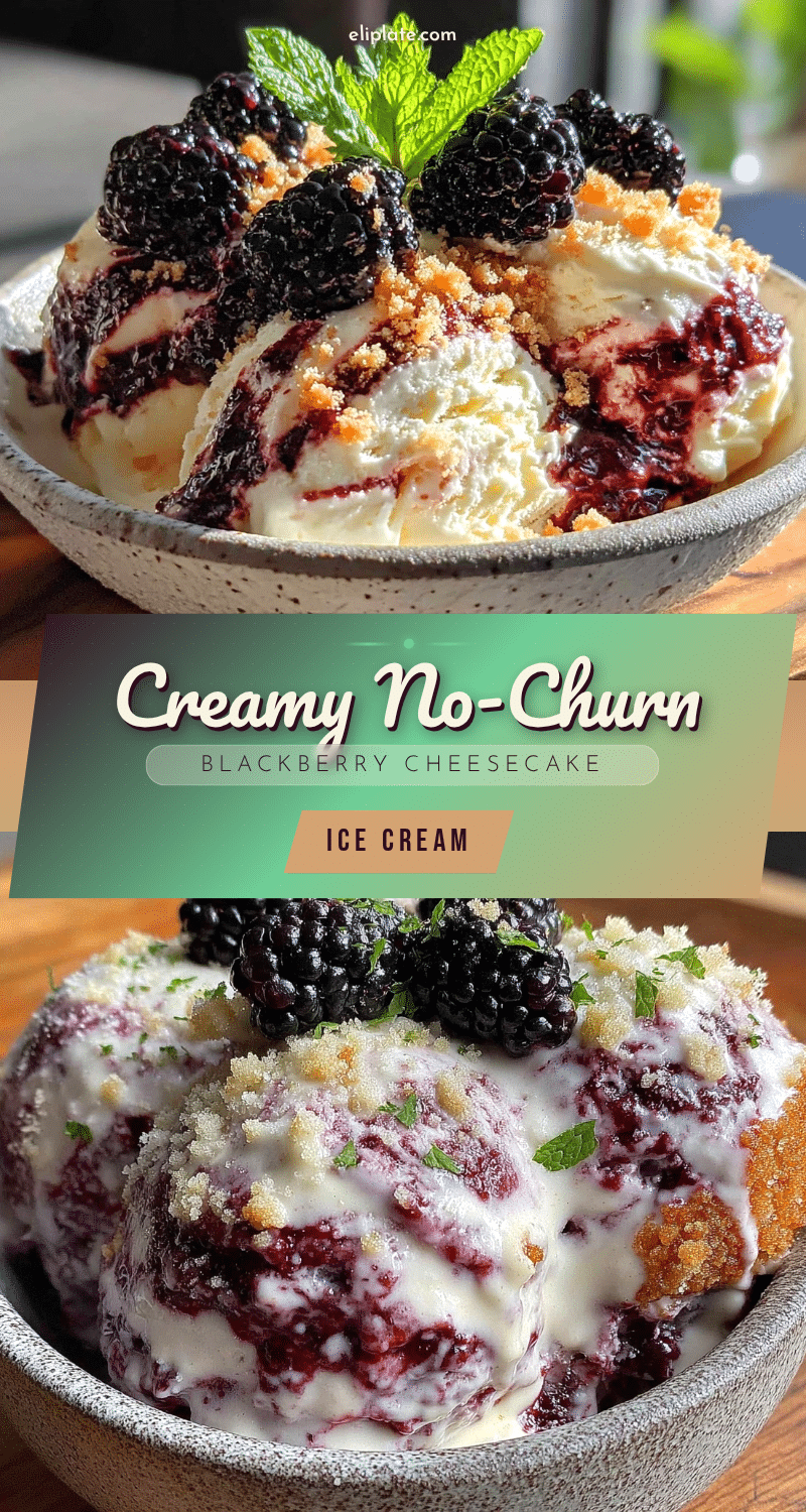 no-churn blackberry cheesecake ice cream recipe