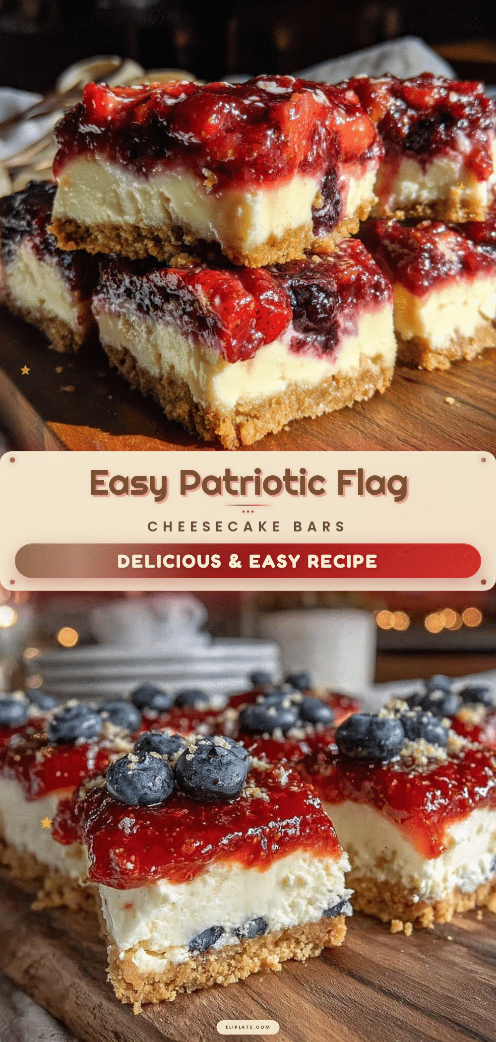 patriotic flag cheesecake bars recipe