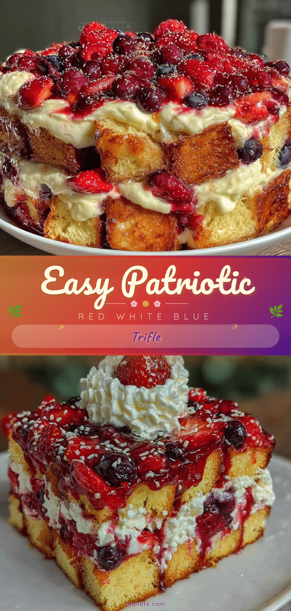 red white and blue berry trifle recipe