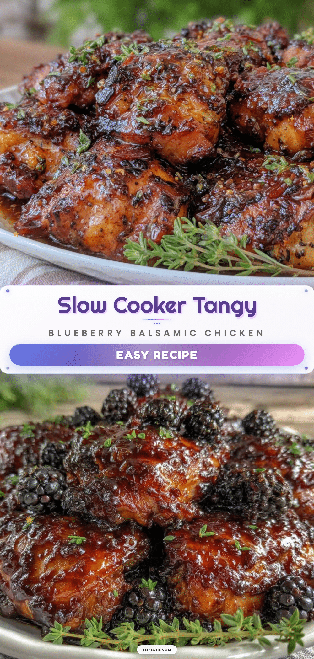 slow cooker blueberry balsamic chicken recipe