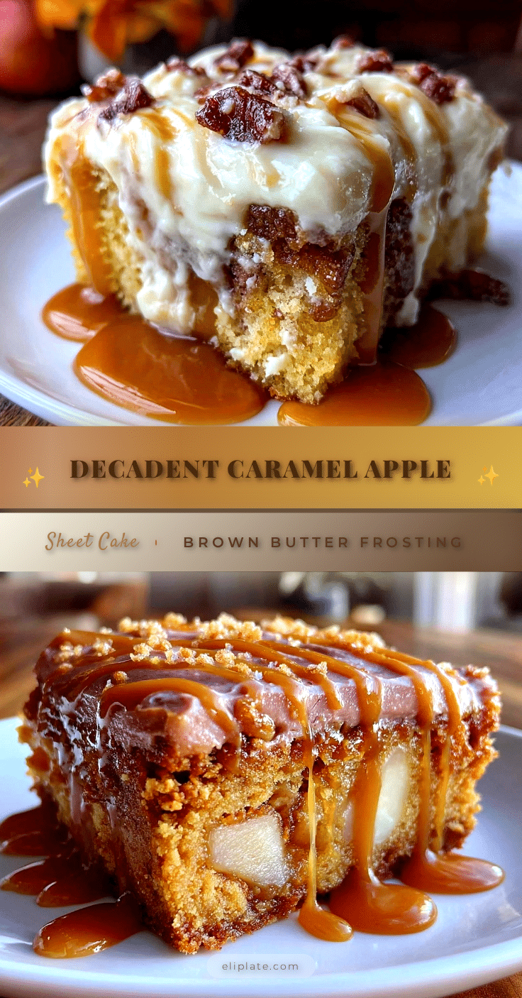 caramel apple sheet cake recipe