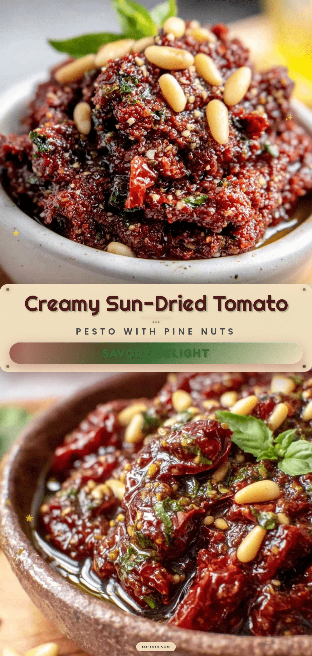 creamy sun-dried tomato pesto recipe