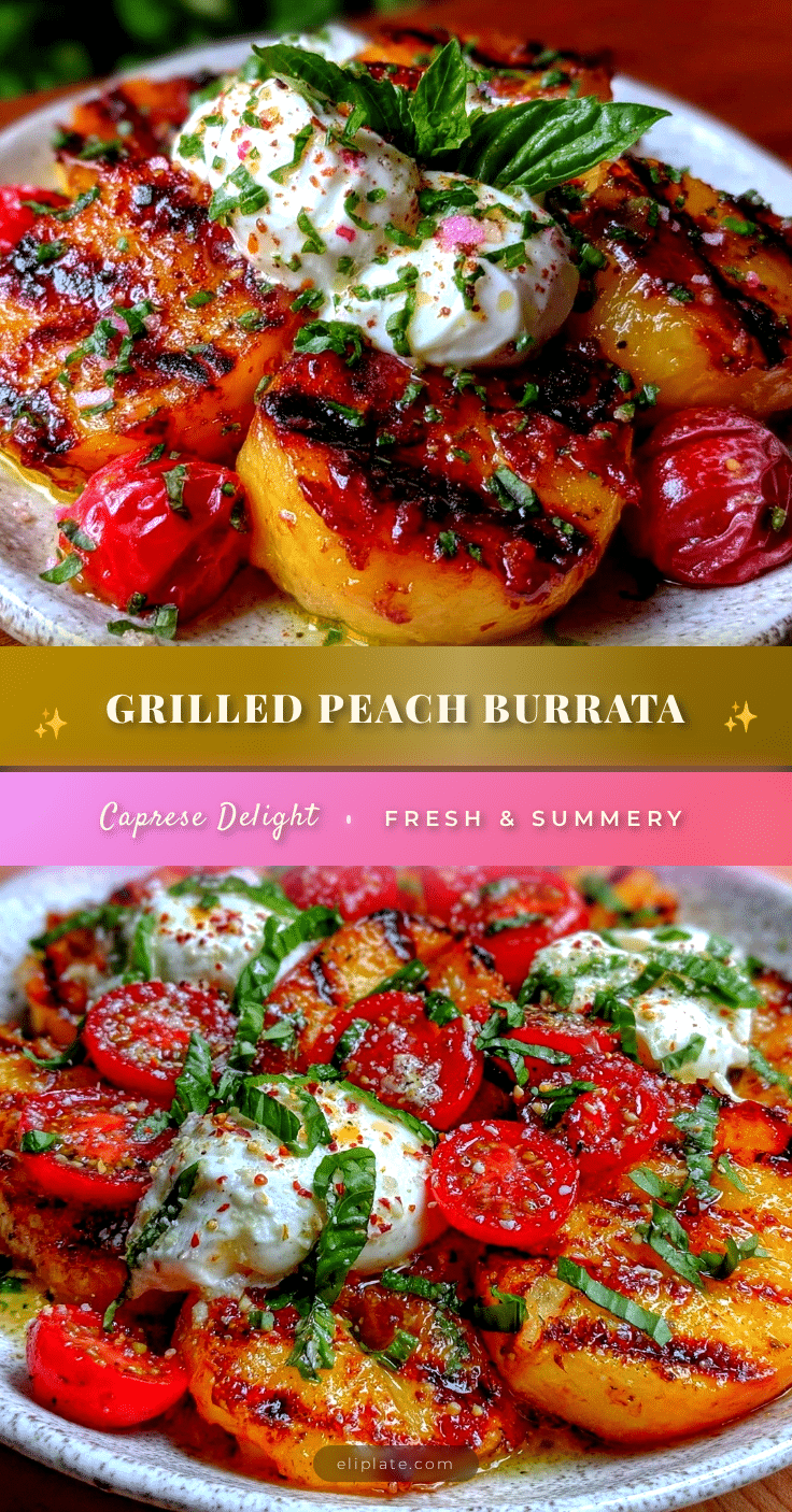 fresh grilled peach and burrata caprese salad recipe