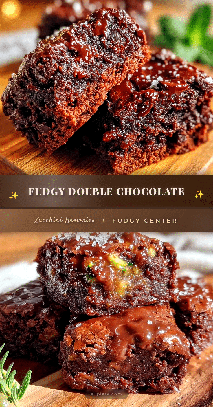 fudgy double chocolate zucchini brownies recipe