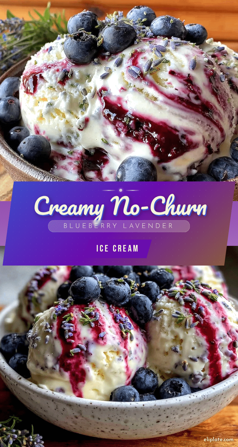 no-churn blueberry lavender ice cream recipe