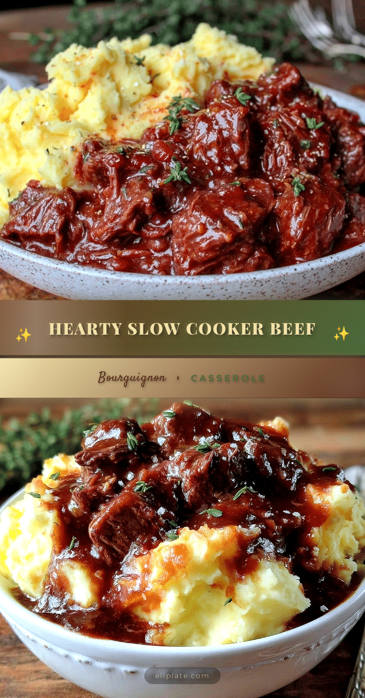 slow cooker beef bourguignon recipe
