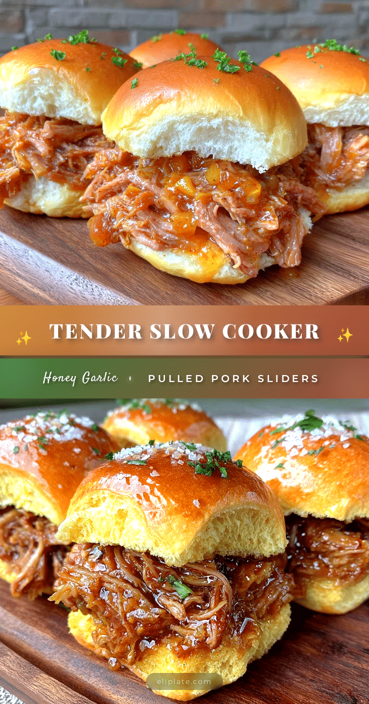 slow cooker honey garlic pulled pork sliders recipe
