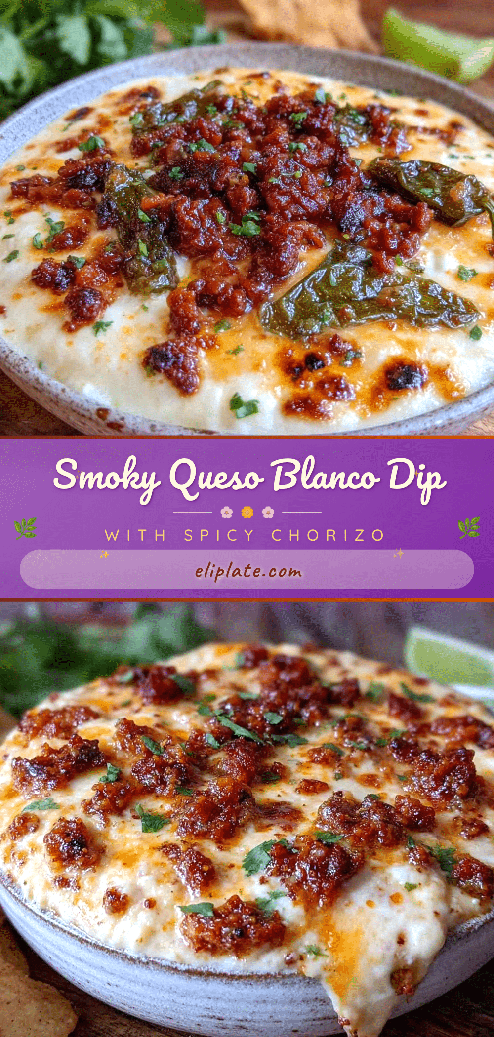 smoked queso blanco dip with chorizo recipe