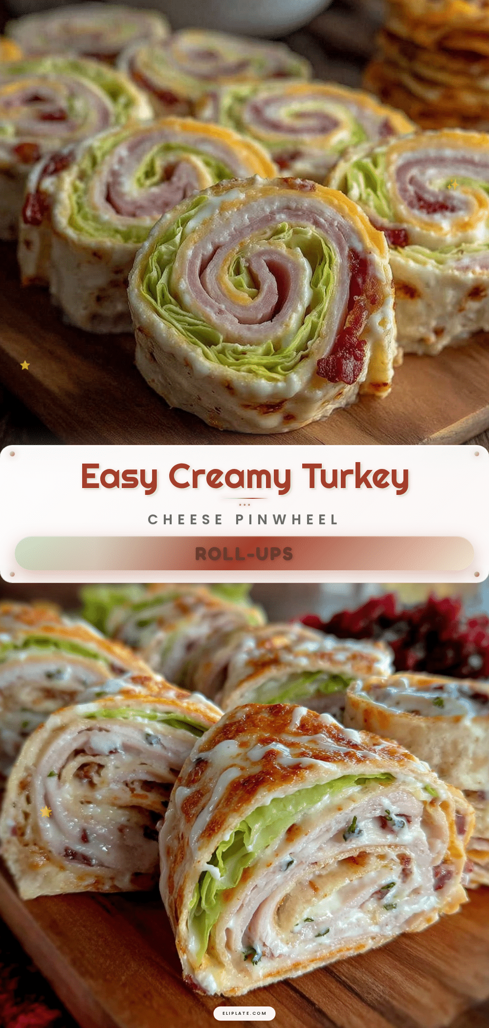 turkey and cheese pinwheel roll-ups recipe